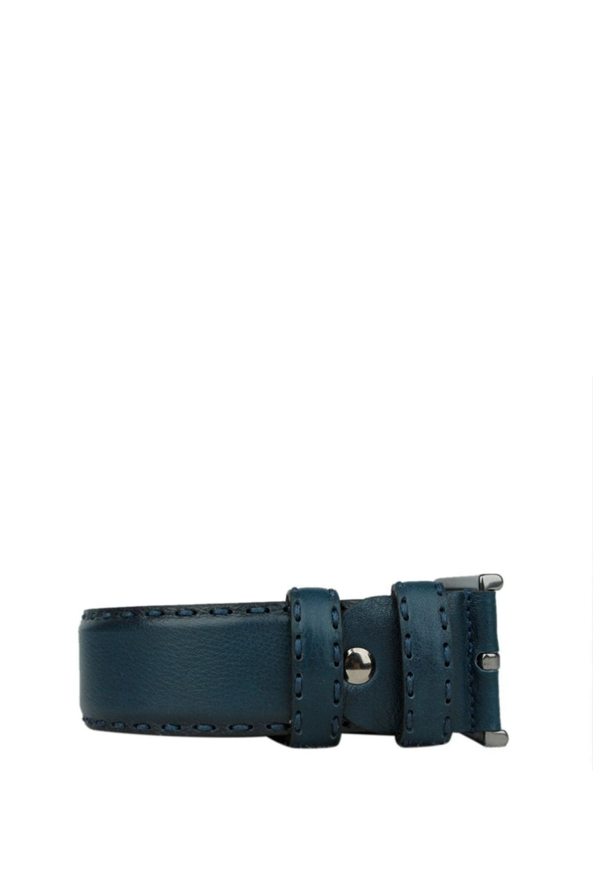 Axpe 4 Cm Saraç Örgülü Deri Erkek Kemer Lacivert