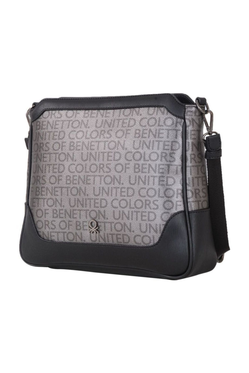 Benetton Mono Çapraz Askılı Kadın Çantası Platin - Siyah