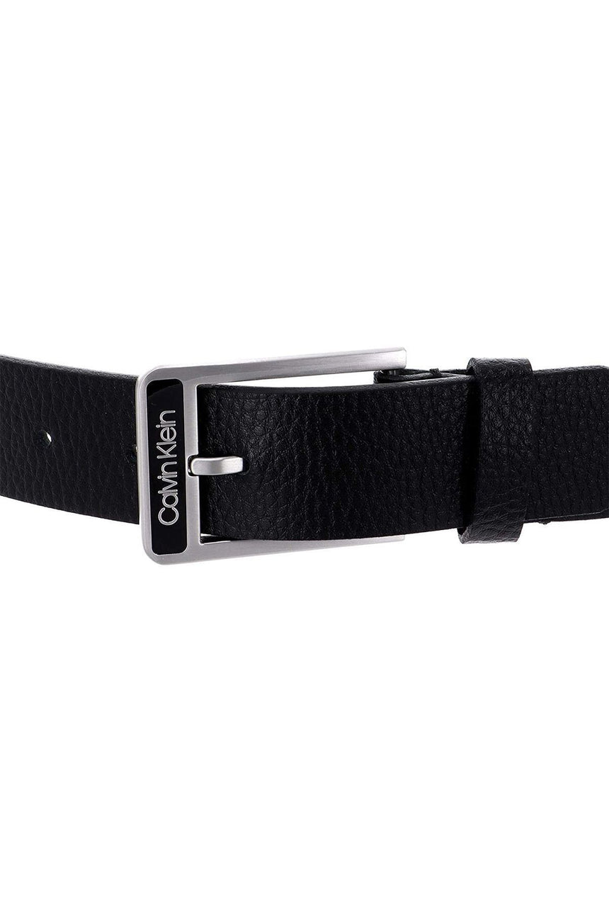Calvin Klein 100cm 40 Inch Enamel Buckle Pebble Erkek Kemer Black