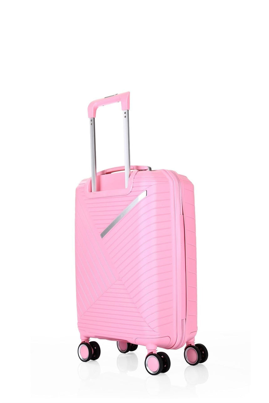 ÇÇS Diagonol Çizgili 65 cm Orta Boy Valiz Pembe