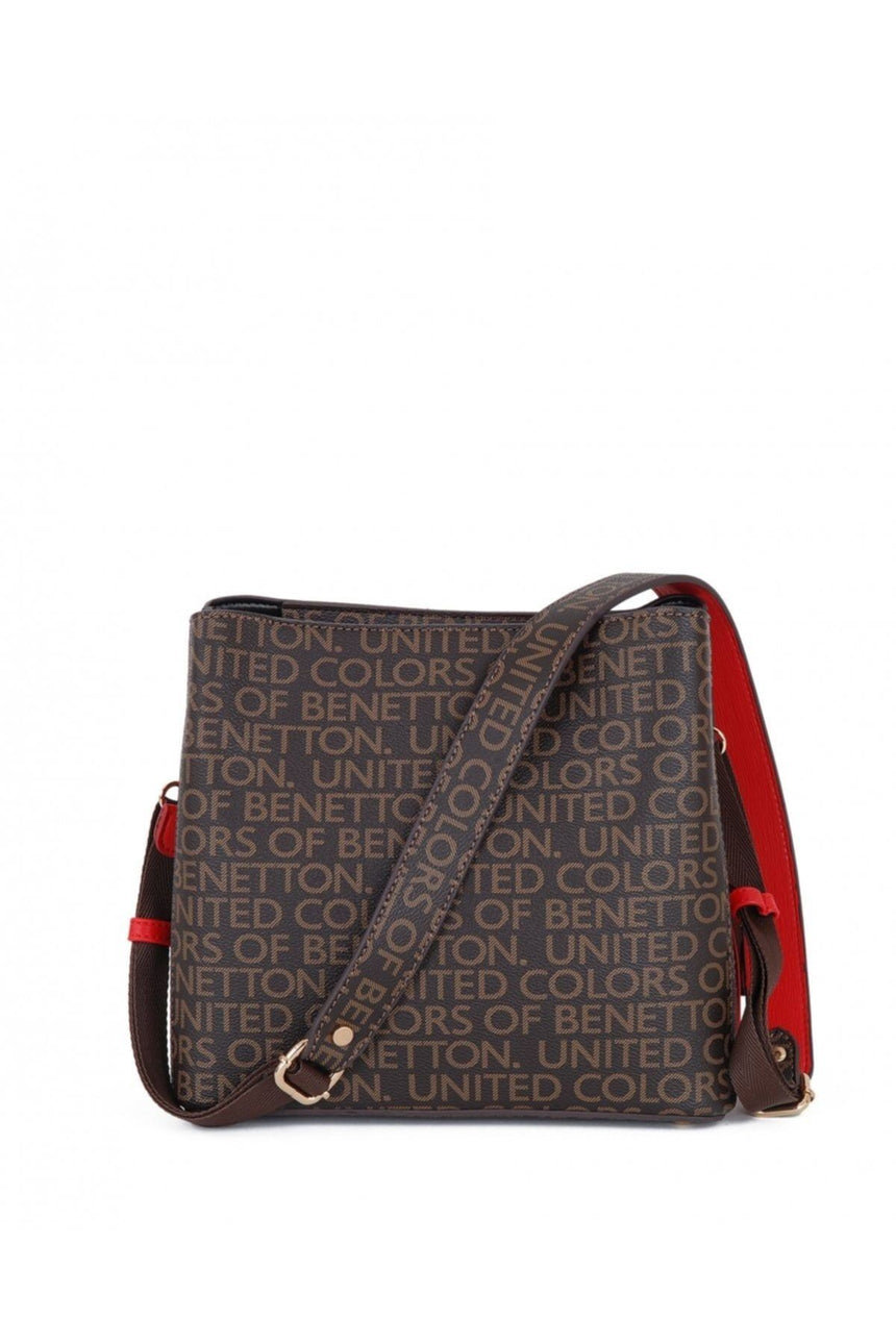 Benetton Mono Çapraz Askılı Kadın Çantası Kahve - Kırmızı