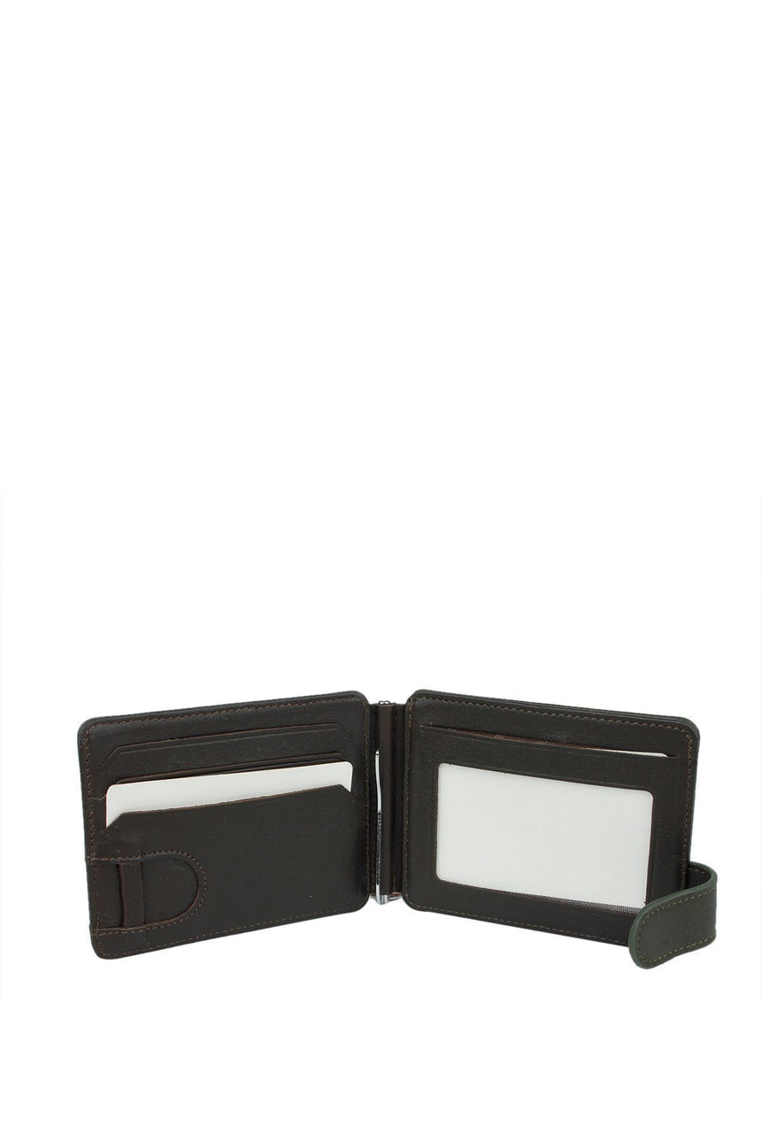 Grande Banknot Tutucu Mini El Portföyü Yeşil - Kahve