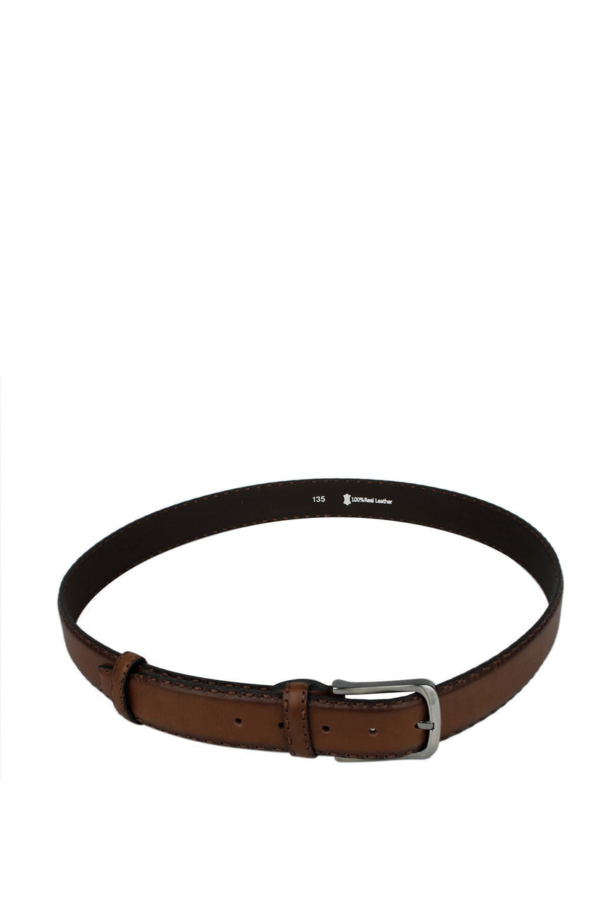 Axpe 4 Cm Saraç Örgülü Deri Erkek Kemer Kahve