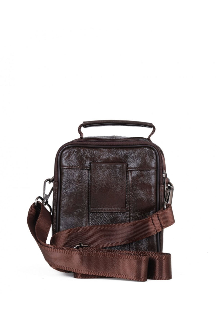 ÇÇS Kapaklı Tasarım Mini Çapraz Askılı Erkek Çantası Brown