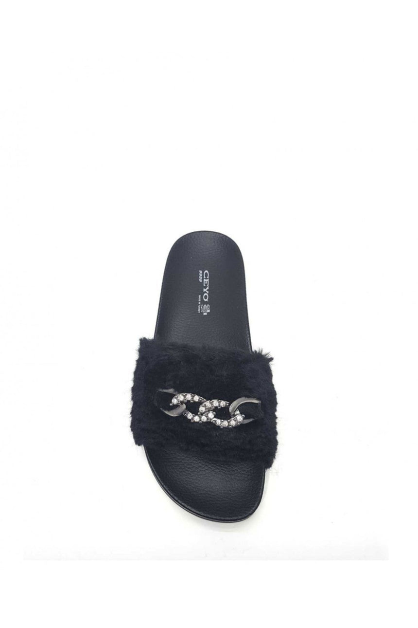 Ceyo Buckle Terlik Siyah