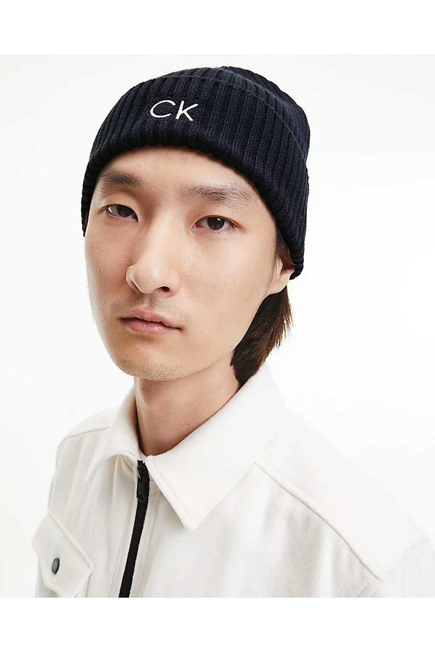 Calvin Klein Classic Coton Rib Beanie Bere Navy