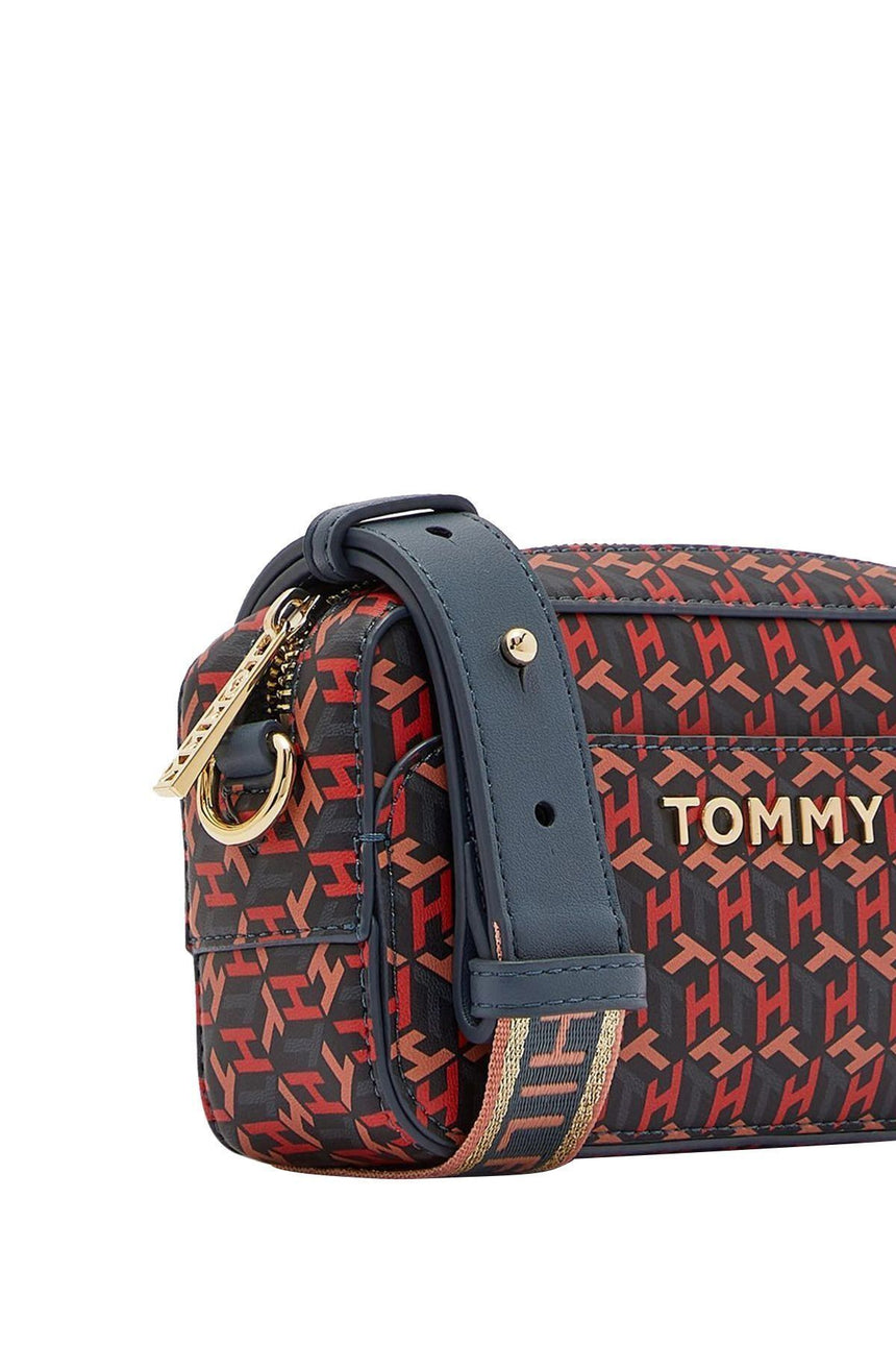 Tommy Hilfiger Iconic Tommy Sm Camera Bag Mono Kadın Çapraz Askılı Çanta Charcoal Blue