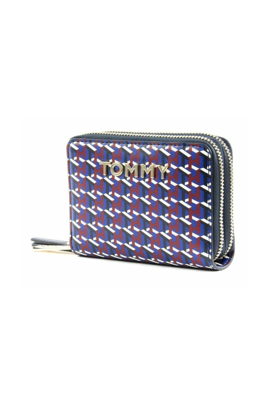 Tommy Hilfiger Iconic Med DBL Kadın Cüzdanı Tommy Navy - Monogram
