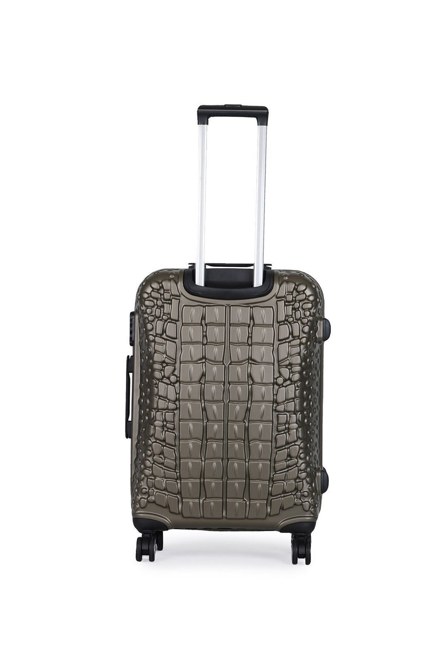 ÇÇS Kroko Kabartma Doku Orta Boy Valiz Yeşil