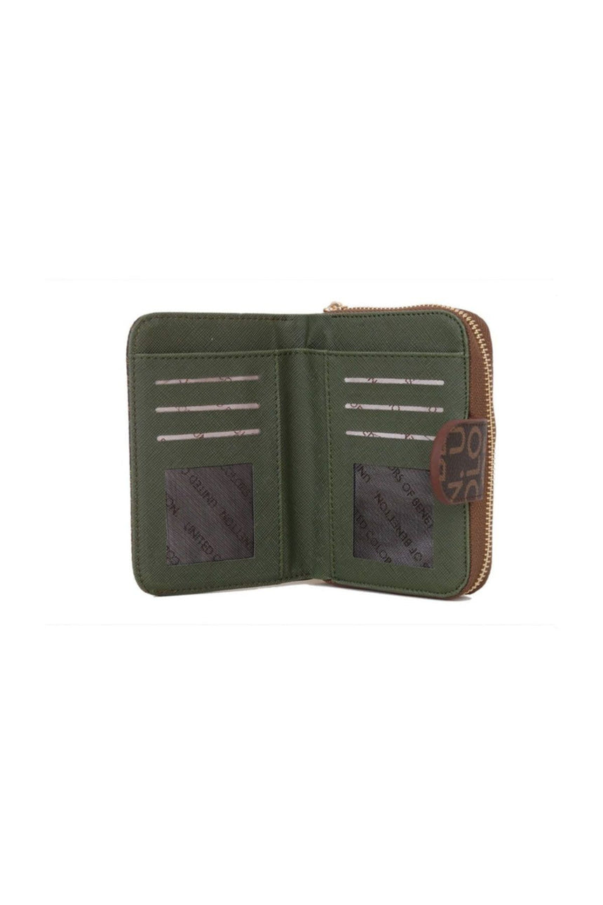 Benetton Logo Baskılı Small Kadın Cüzdanı Kahve - Bordo