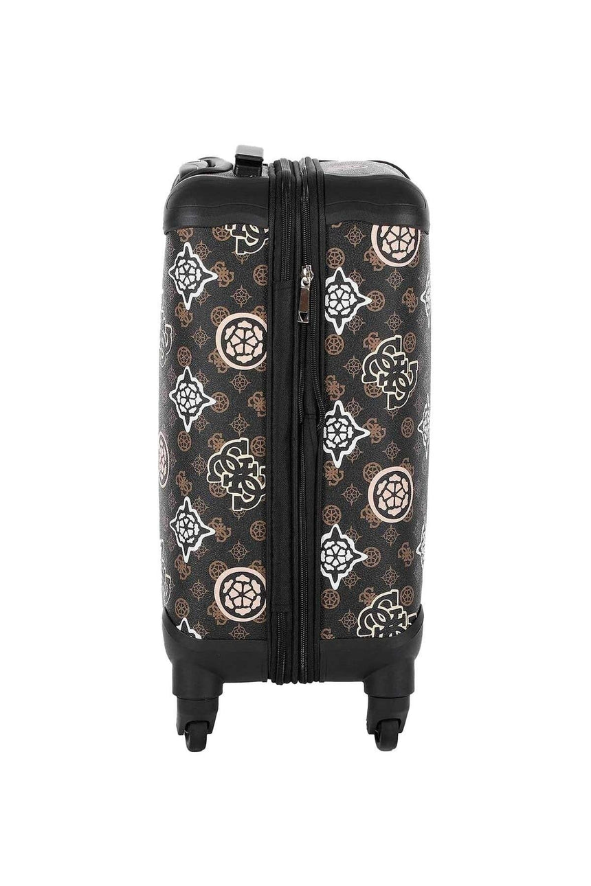 Guess House Party 18 In 4-Wheele Kabin Boy Valiz Brown Logo