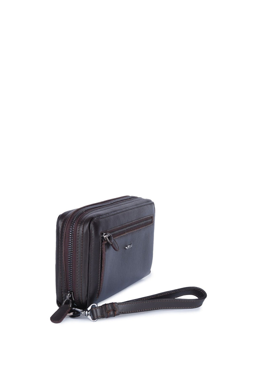 Grande Çok Gözlü Büyük Boy Kadın El Portföyü Kahve