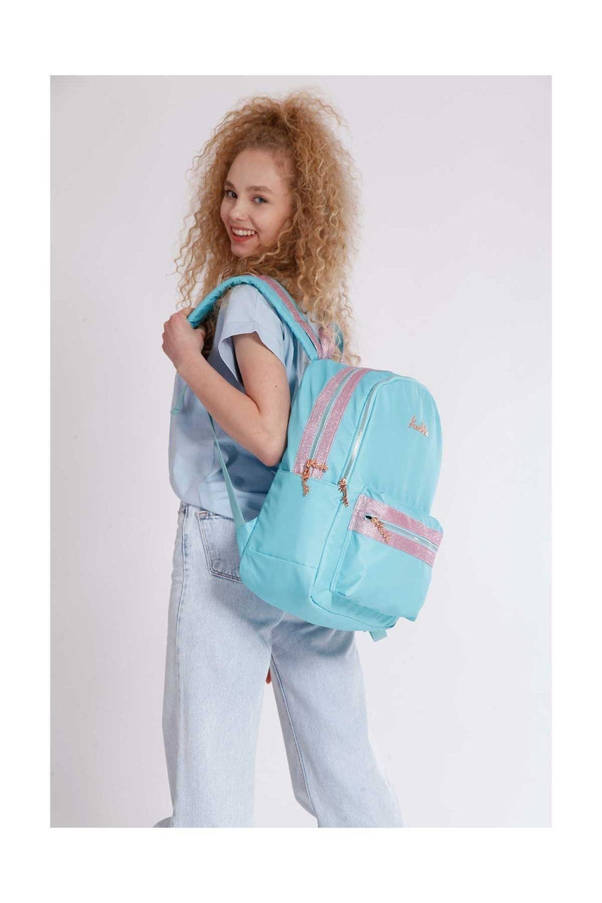 Kaukko Kız Magical Simli Sırt Çantası Turkuaz