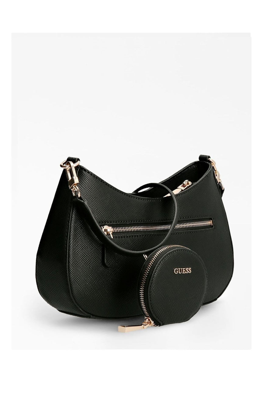 Guess Alexie Top Zip Shoulder Bag Kadın Omuz Çantası Black