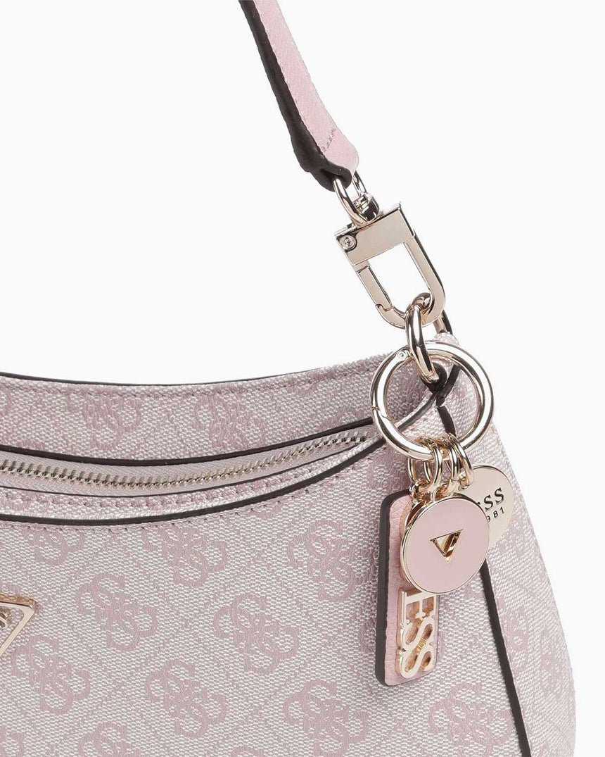 Guess Noelle Top Zip Shoulder Bag Kadın Omuz Çantası Orchid Logo