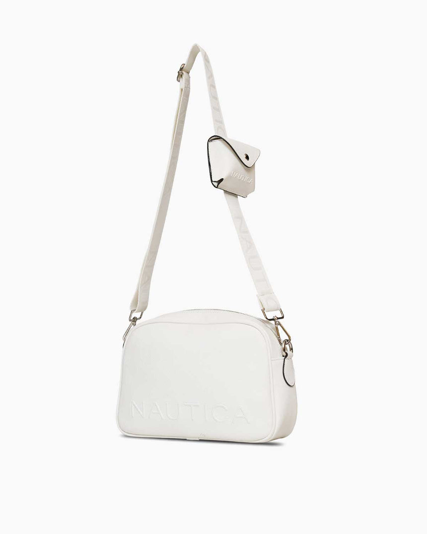 Nautica Mini Cüzdan Detaylı Çapraz Askılı Çanta Beyaz