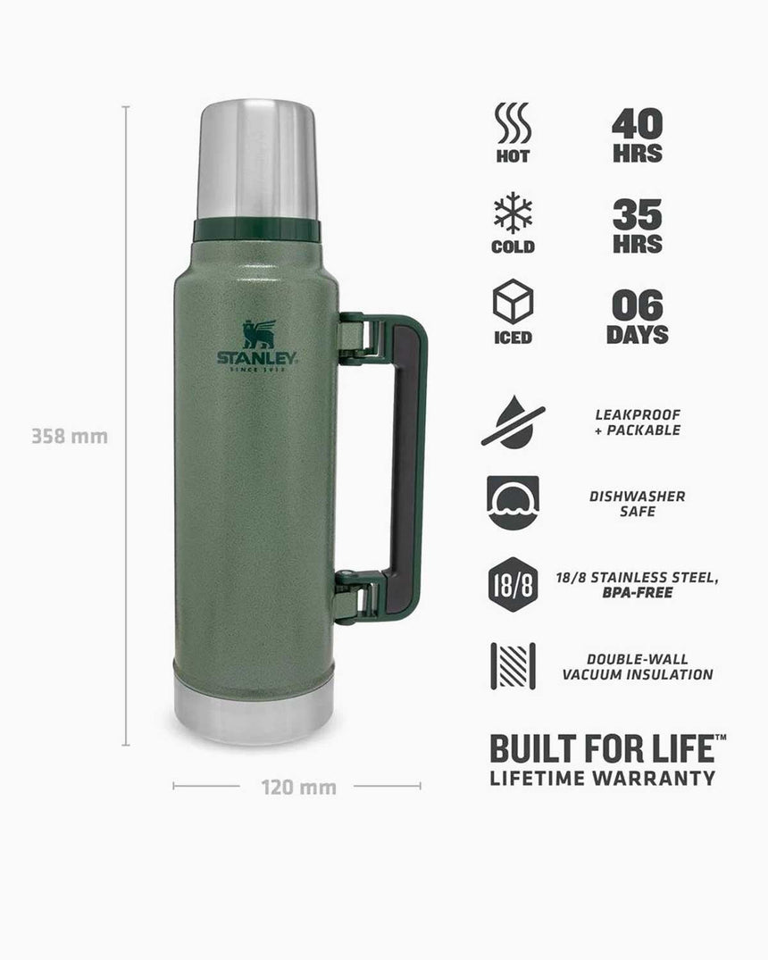 Stanley Efsane Klasik Seri-1.4 Litre Vakumlu Çelik Termos 10- Hammertone Green