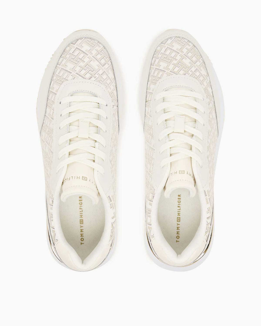 Tommy Hilfiger Arlene Monogram Logolu Kadın Sneaker Ivory Silk