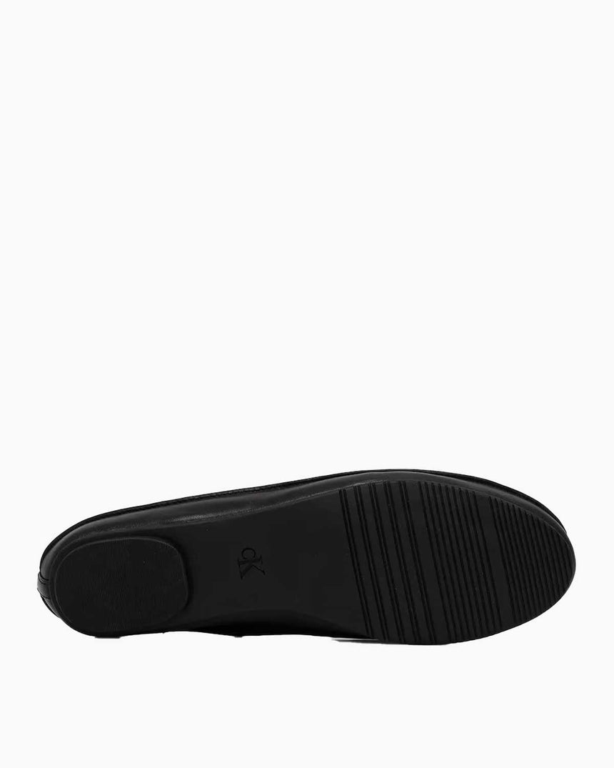 Calvin Klein Cali Şeritli Mary Jane Deri Balerin Ayakkabısı CK Black