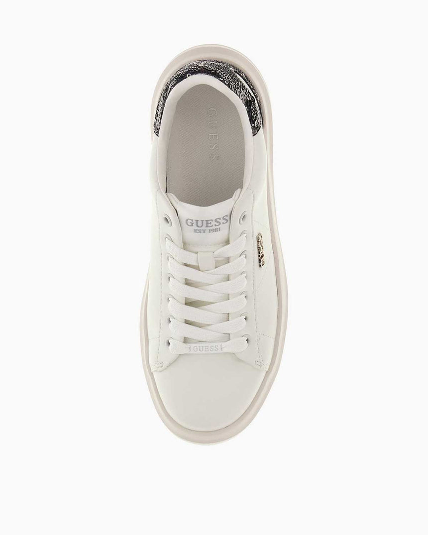 Guess Elbina10 Kadın Deri Sneaker White Silver