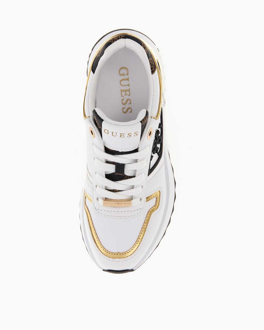 Guess Koyaa Logo Detaylı Sneaker White/Bronze