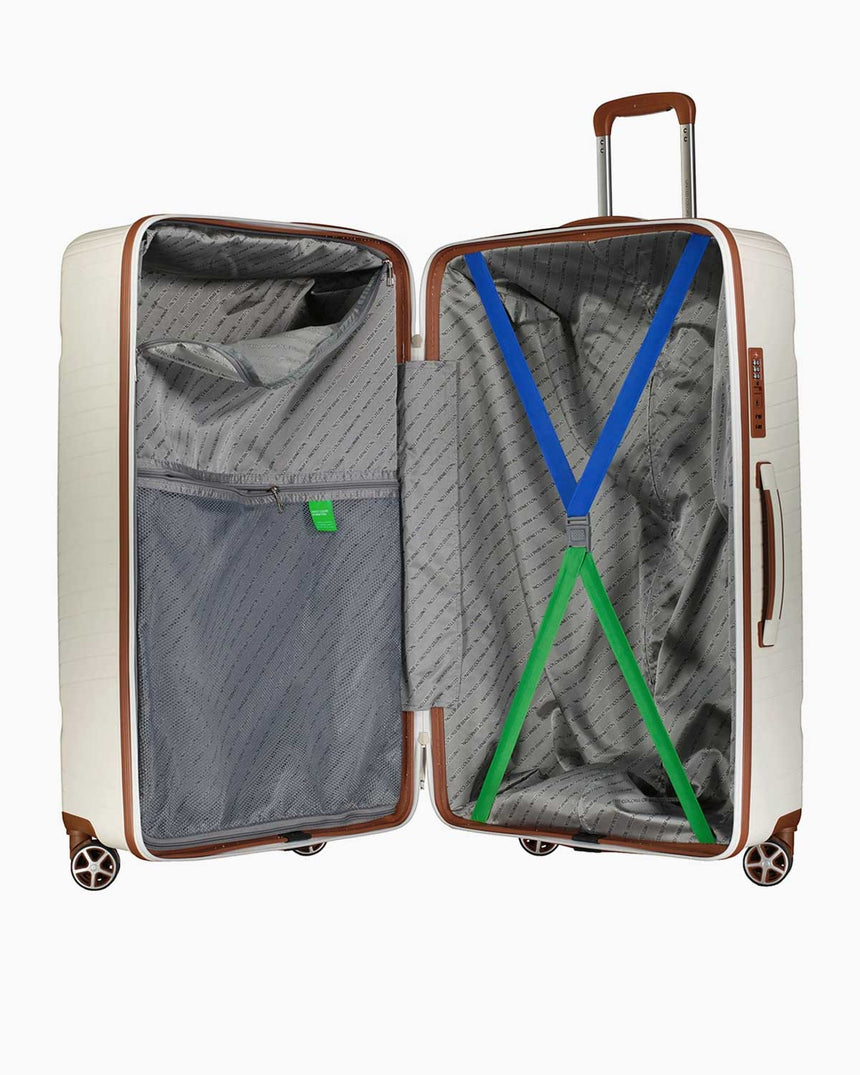 Benetton Trolley Sert Kabuklu Büyük Boy Valiz Beyaz