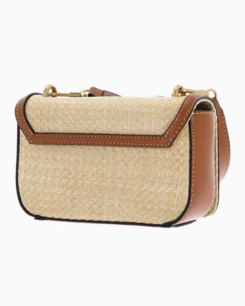 Guess Status Mini Çapraz Askılı Hasır Çanta Natural - Cognac