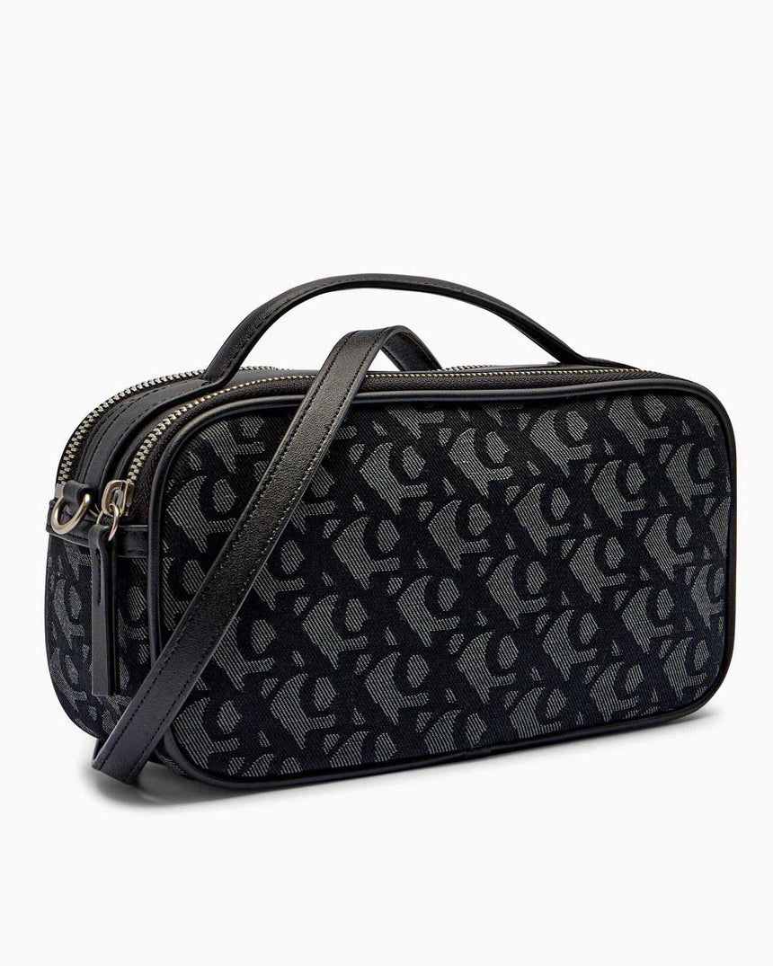 Calvin Klein Monogram Desenli Çapraz Askılı Kadın Camera Bag Black