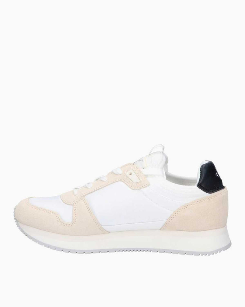 Calvin Klein Runner Sock Lace Up Runner Kadın Sneaker Bright White/Creamy White/Black