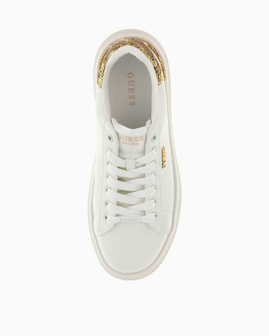 Guess Elbina10 Kadın Deri Sneaker White/Gold