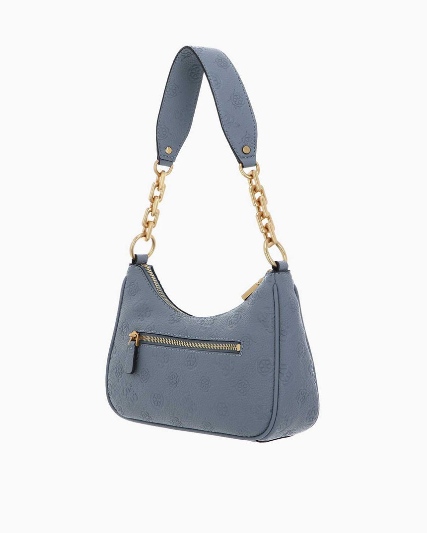 Guess Izzy Peony Zincir Detaylı Omuz Çantası Light Denim Logo