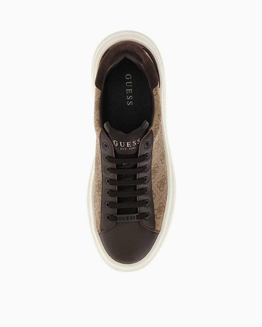 Guess Elba Monogram Baskılı Sneaker Beige / Brown