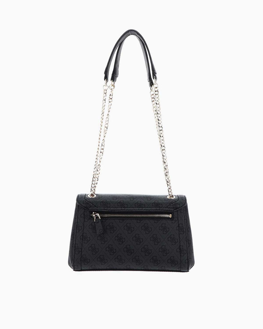 Guess Noelle Convertible Satchel Çapraz Askılı Çanta Coal Logo