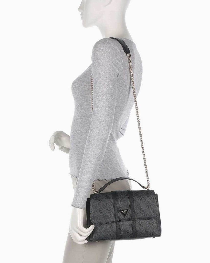 Guess Noreen Convertible Monogram Çapraz Askılı Çanta Coal Logo