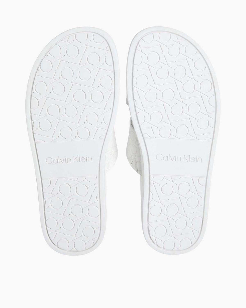 Calvin Klein Flat Slide Epi Mono Kadın Terlik White Monogram