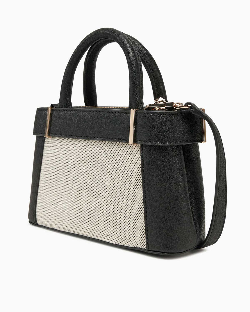 Guess Anadela Satchel Mini El Çantası Natural - Black