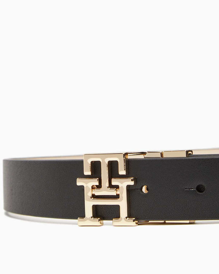 Tommy Hilfiger Moder Ayarlanabilir Ters Çevrilebilir 30mm Kadın Kemer Black/Classic Beige