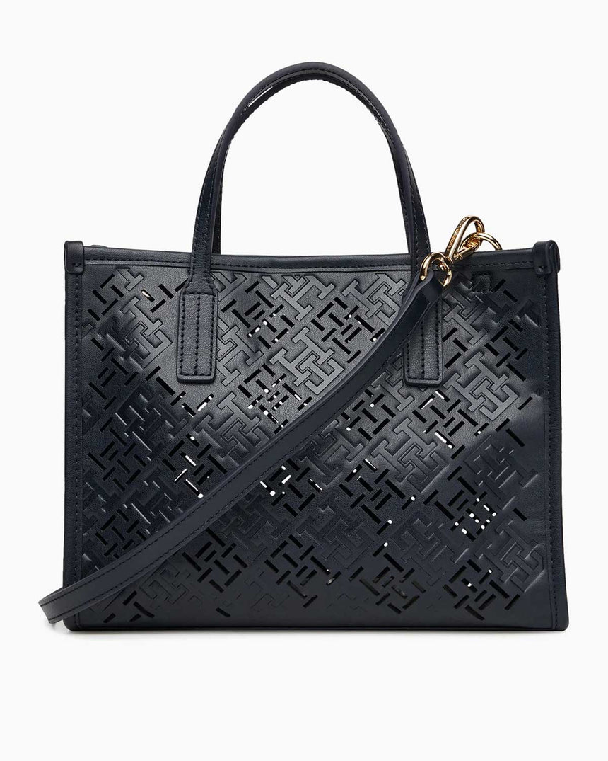 Tommy Hilfiger Monologo Desenli Şehirli Kadın Tote Çanta Space Blue
