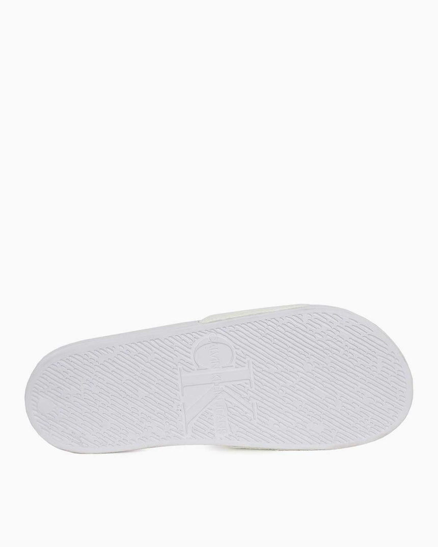 Calvin Klein Slide Monogram Erkek Terlik Bright White/Black