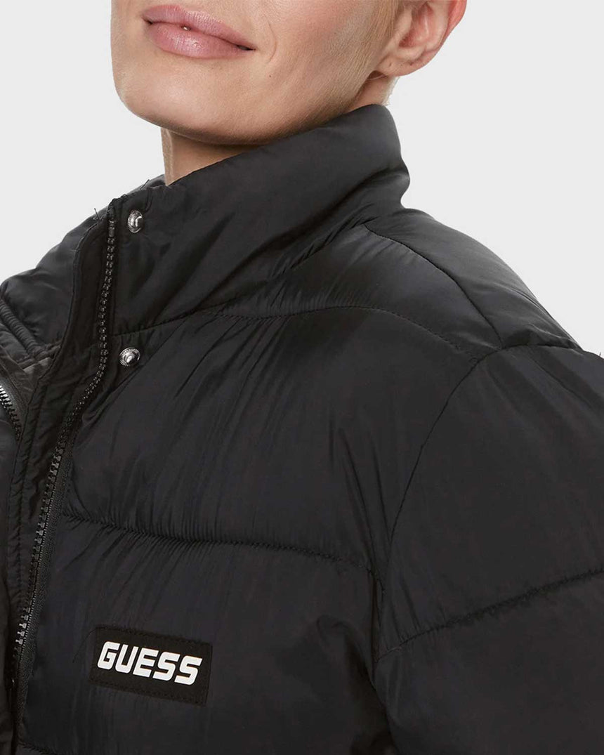 Guess Bertina Light Puffer Şişme Mont Jet Black A996