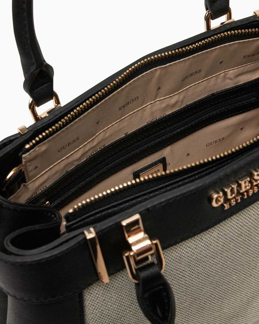 Guess Anadela Satchel El Çantası Natural - Black