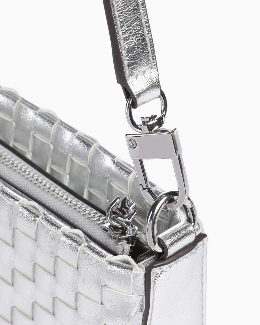 Guess Twiller Mini Shiny Omuz Çantası Silver