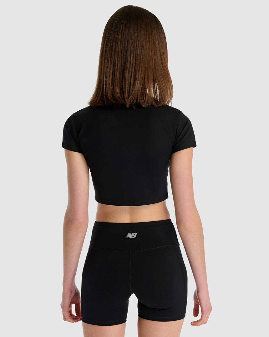 New Balance Kadın Crop Tshirt Siyah