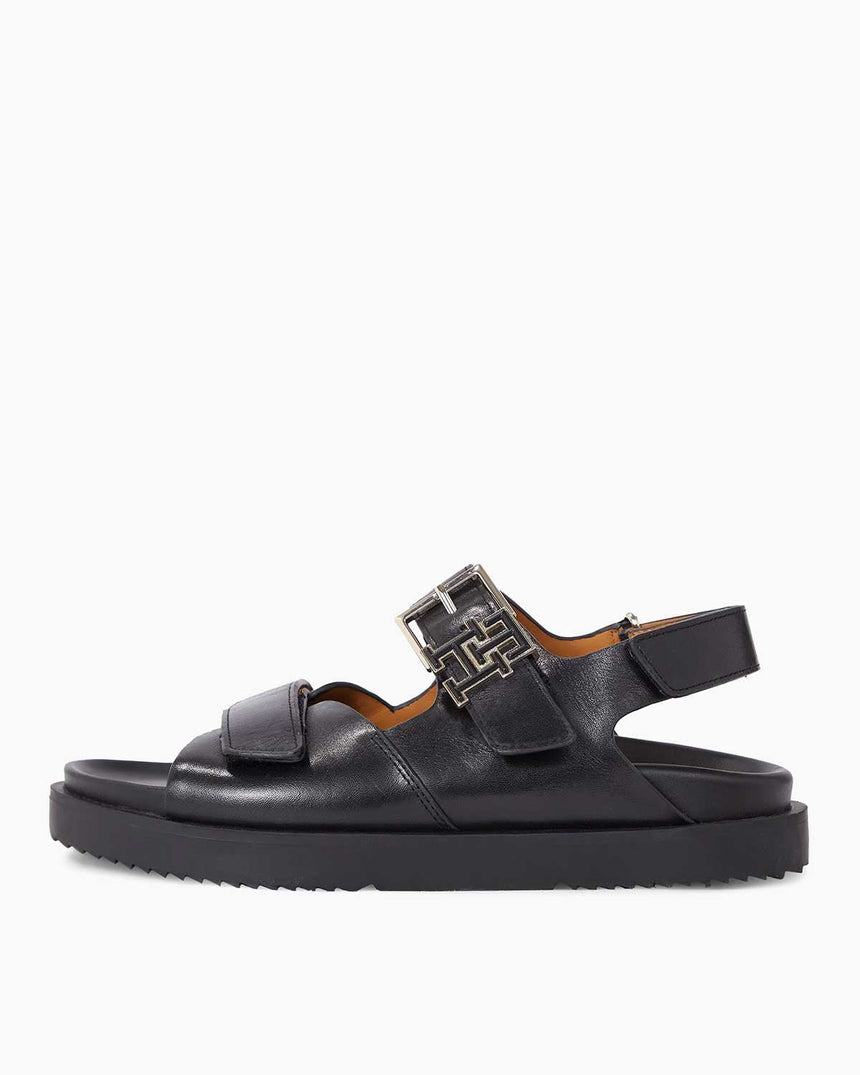 Tommy Hilfiger Hardware Sporty Kadın Deri Sandalet Black