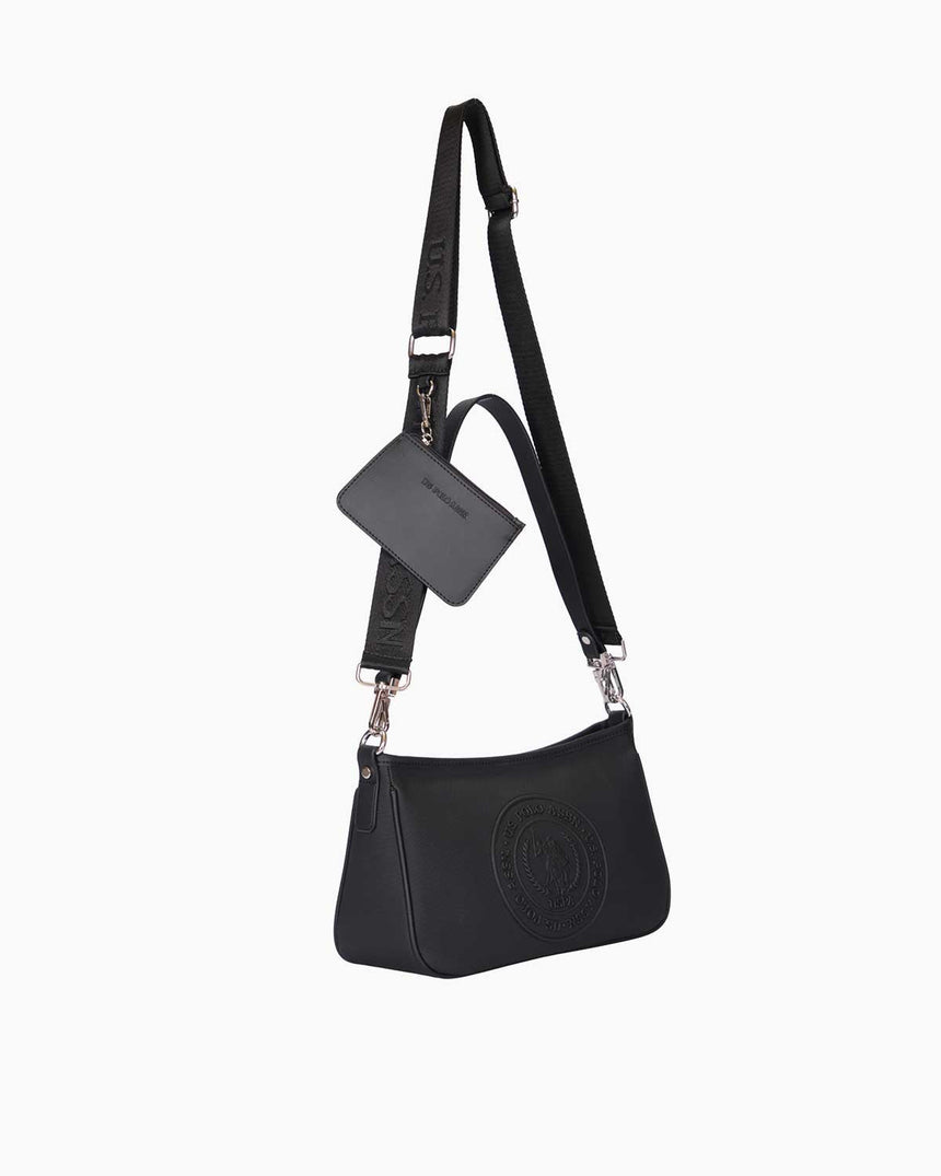 Us Polo Assn Mini Cüzdan Detaylı Omuz Çantası Siyah