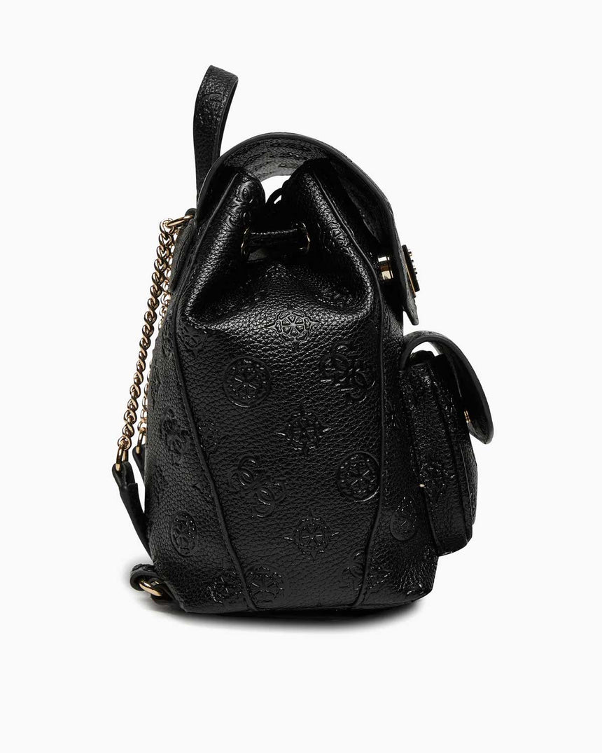 Guess Cresdia Small Flap Logolu Sırt Çantası Black