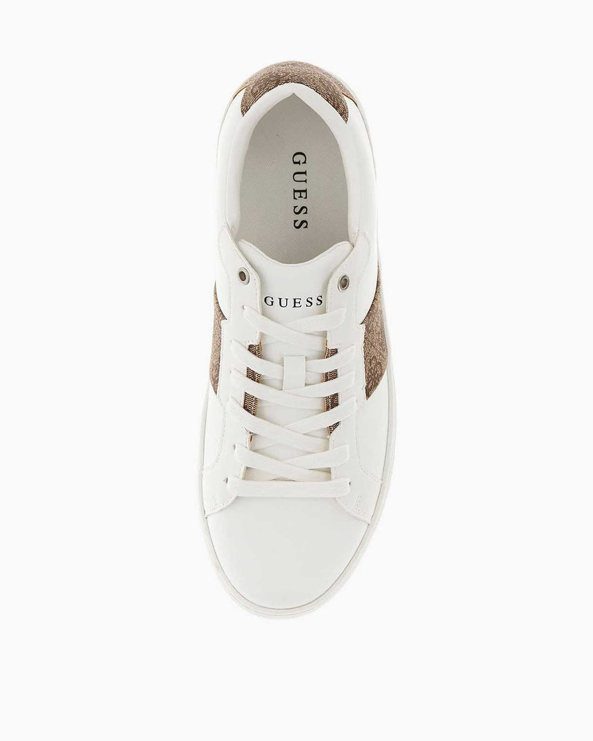 Guess Todi Monogram Detaylı Sneaker White Beige Brown