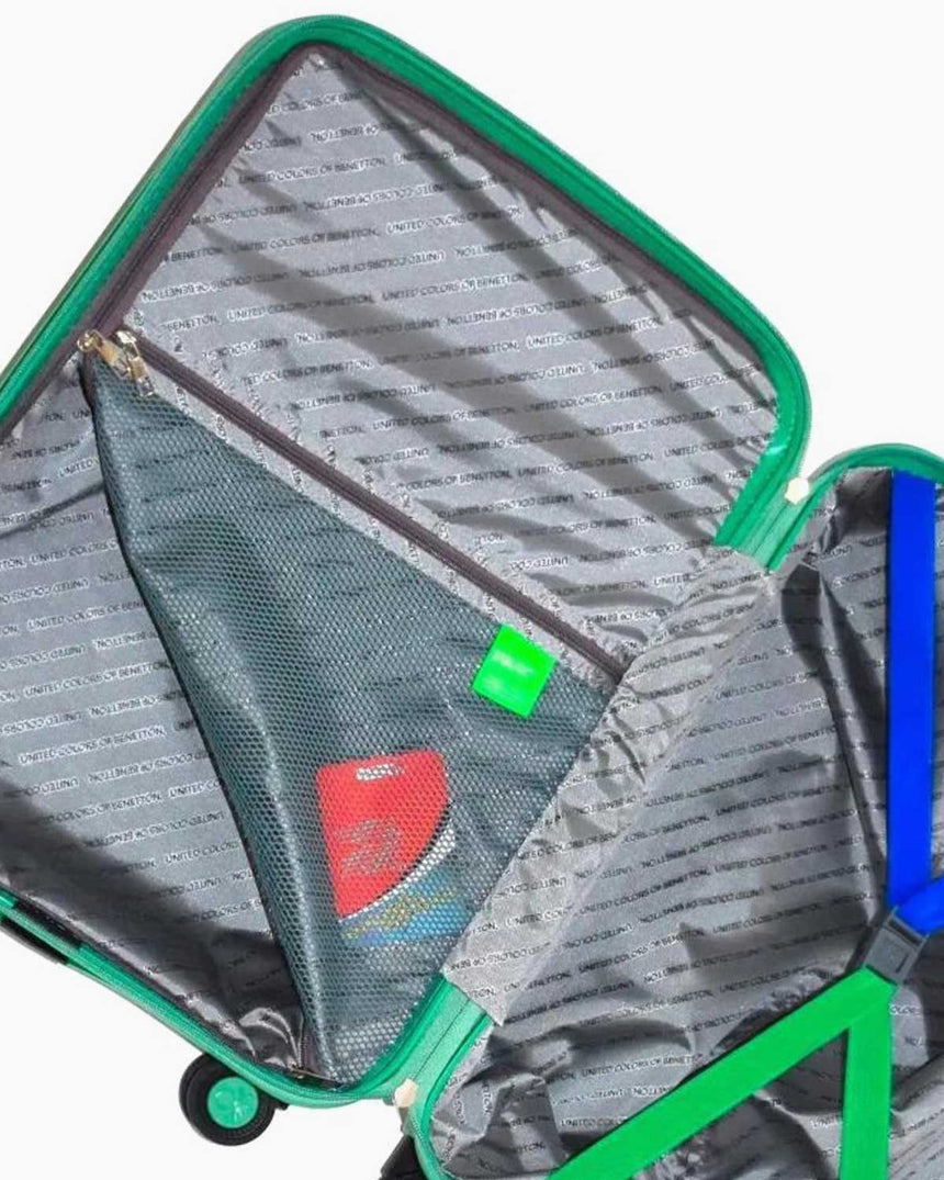 Benetton Trolley Logolu Büyük Boy Valiz Yeşil