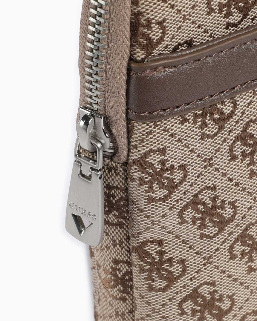 Guess Milano Monogram Çapraz Askılı Çanta Beige / Brown