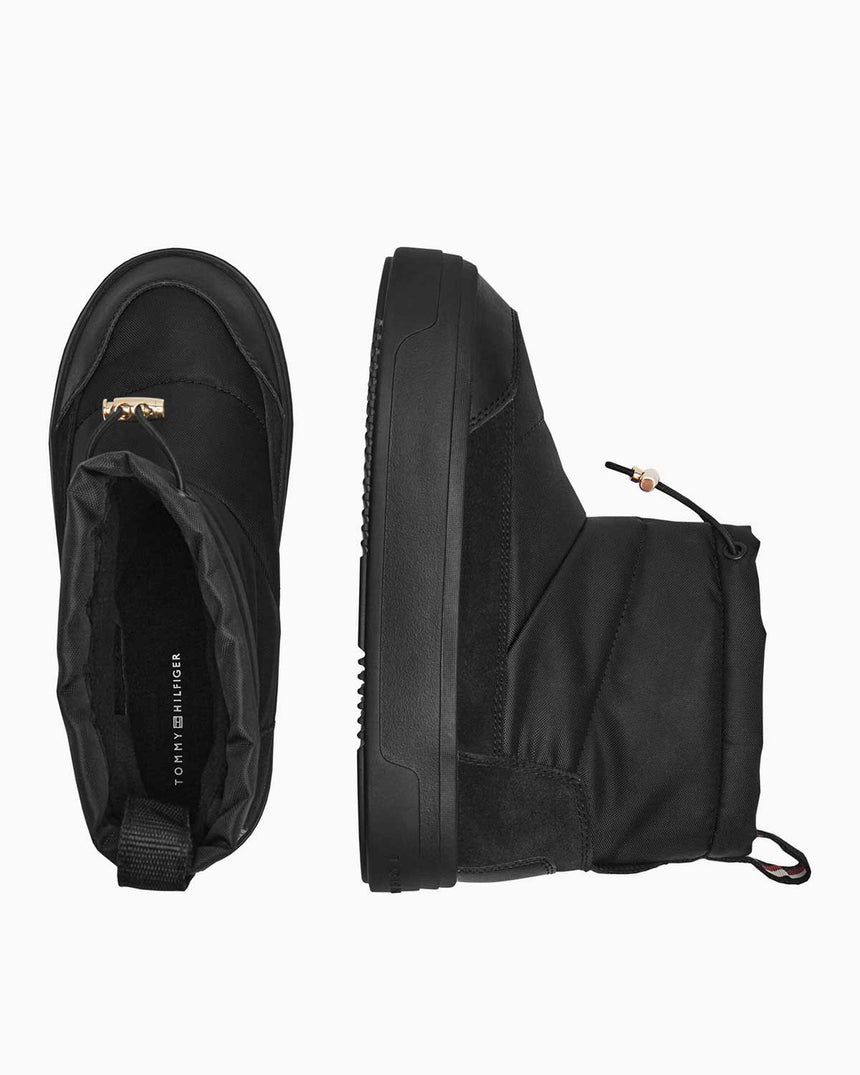 Tommy Hilfiger Flag Nylon Mini Snowboot Black